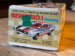 RUSHER Mach 1 Mustang BUMP N' GO Tin Toy