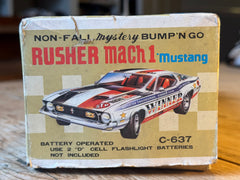 RUSHER Mach 1 Mustang BUMP N' GO Tin Toy