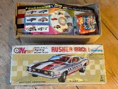 RUSHER Mach 1 Mustang BUMP N' GO Tin Toy