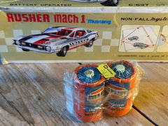 RUSHER Mach 1 Mustang BUMP N' GO Tin Toy