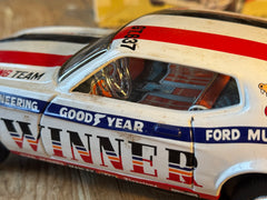 RUSHER Mach 1 Mustang BUMP N' GO Tin Toy